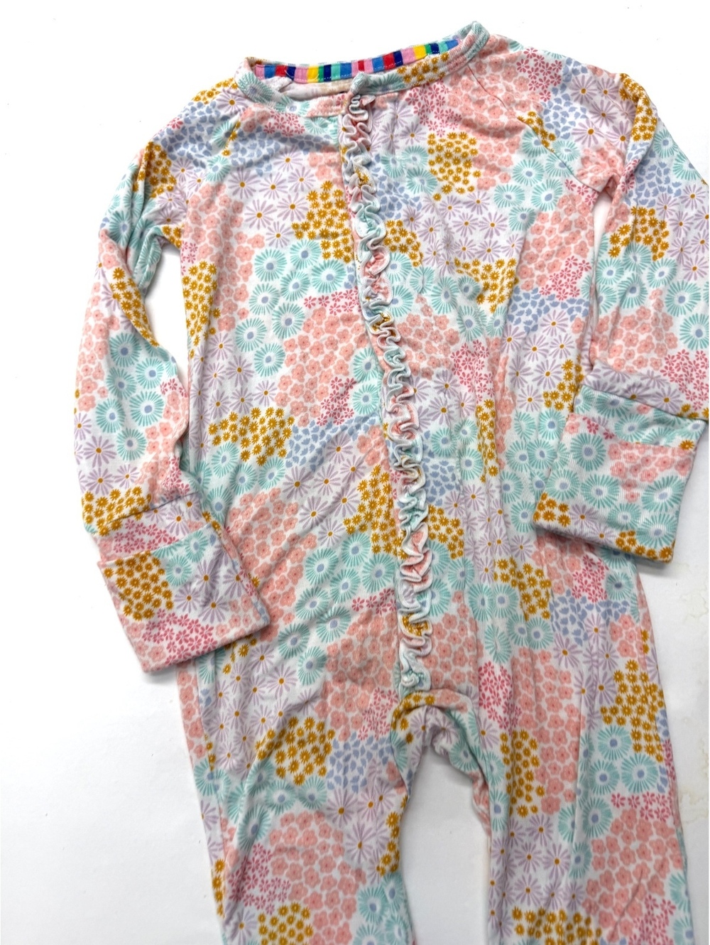 Magnetic Me Baby Bamboo Footed Coverall Convertible Sleeper 6-9 Mo Floral Print